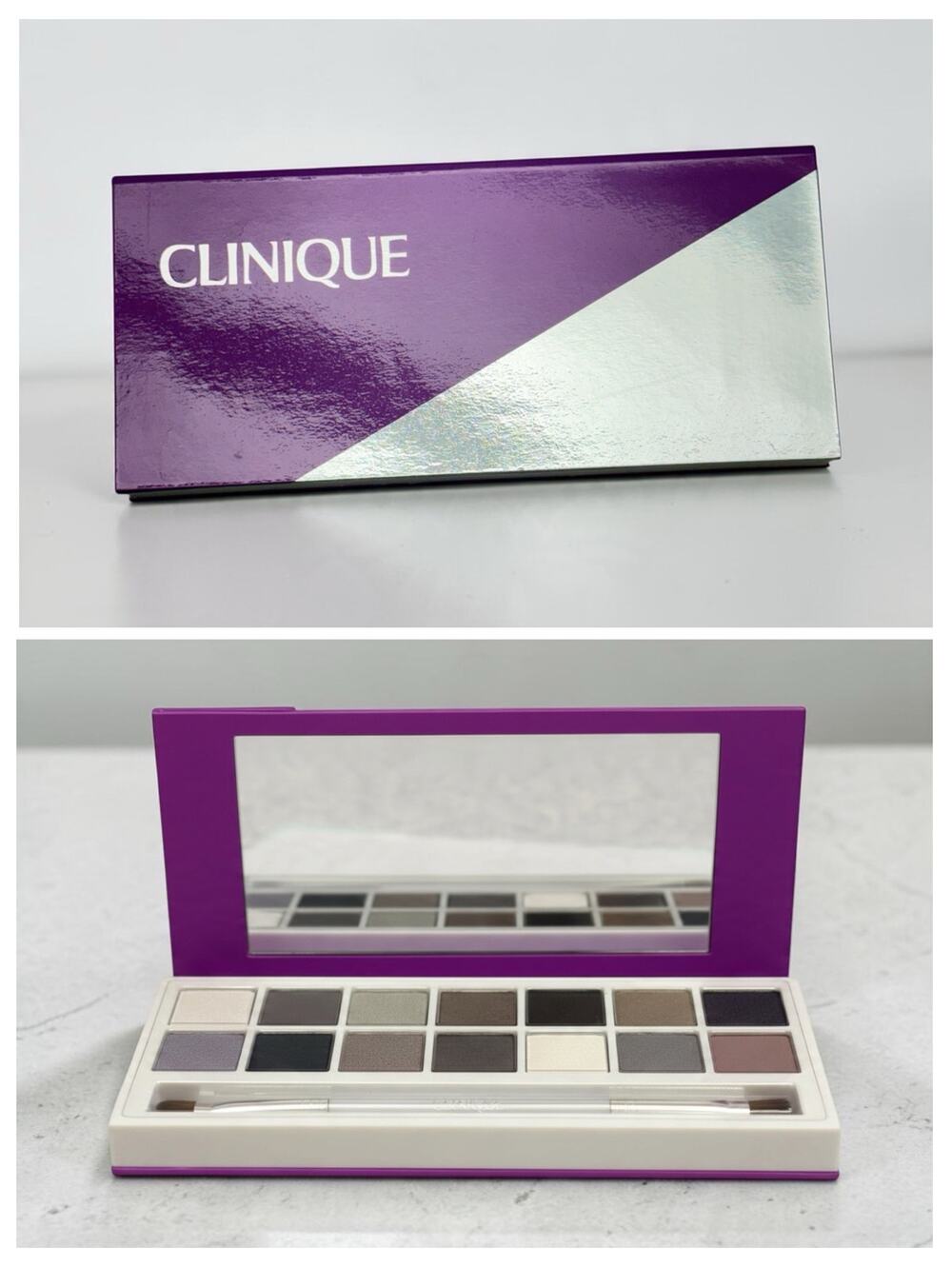 Clinique Party Eyes 14-Color Eyeshadow Palette with Dual-Ended Brush NIB .54oz